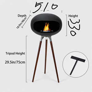 <span class=keywords><strong>Cheminée</strong></span> <span class=keywords><strong>à</strong></span> alcool sur pieds hauts Fangran, foyer autoportant <span class=keywords><strong>à</strong></span> bioéthanol <span class=keywords><strong>à</strong></span> flamme réelle <span class=keywords><strong>pour</strong></span> intérieur, extérieur, jardin et patio - Product Image 4