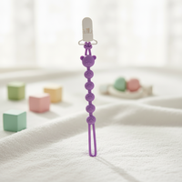 Sucette en silicone pour bébé en forme d'ours de dessin animé avec chaîne anti-chute, soulagement de la dentition, sûre pour les nouveau-nés