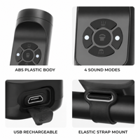 Bocina Electrónica Recargable por USB para Bicicleta, 120dB, Sonido Extra Fuerte, con Alarma Antirrobo para Bicicletas de Montaña, Carretera, Niños y Scooters
