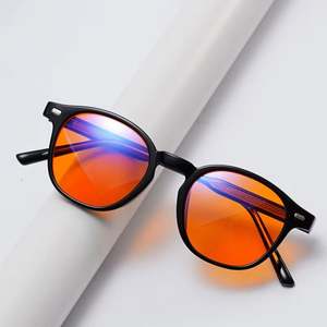 Gafas de Computadora Redondas con Remaches Retro 2026 con Logotipo Personalizado, Anti Luz Azul, Anti Radiación, Color Rojo Naranja, para Dormir, para Hombre y Mujer - Product Image 2