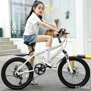 Bicicletta da Montagna <span class=keywords><strong>per</strong></span> Bambini Robusta e Confortevole, Multivelocità, Forcella Anteriore, Unisex, <span class=keywords><strong>Bici</strong></span> a Due Ruote <span class=keywords><strong>per</strong></span> Ragazzi e Ragazze, <span class=keywords><strong>per</strong></span> Attività all'Aperto e Fuoristrada - Product Image 1