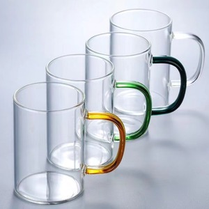 Tasses à <span class=keywords><strong>eau</strong></span> en <span class=keywords><strong>verre</strong></span> épaissi, six couleurs, poignées latérales, tasse à café résistante à la chaleur avec poignée - Product Image 2