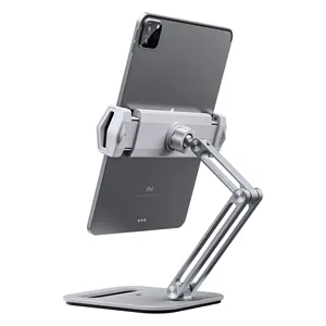 Boneruy Online Course Tablet Stand Heavy Base Desktop Extendable Rotating Aluminum Alloy Tablet Stand For Writing Desk