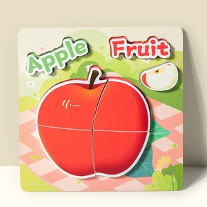 Puzzle 3D Montessori, Blocchi Alfabetici con Animali, Gioco di Cognizione delle Frutta, Giocattolo Educativo in Legno per Bambini - Product Image 6