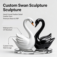 Statue de cygne en résine de fibre de verre, sculpture réaliste d'oiseau, pour villa, jardin, parc public, événement de mariage, ornement paysager