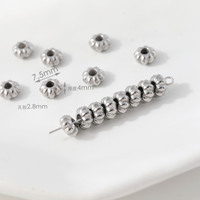 5 pièces Perles d'espacement minimalistes en acier titane en forme de citrouille, inaltérables, breloques mignonnes de citrouille d'Halloween pour la fabrication de bijoux
