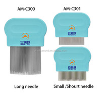 Tête de chien rayé en acier métallique Tête de chat Traitement des poux Tête d'usine Oeufs de nids en métal Acier inoxydable Peigne à poux rainuré pour enlever les poux