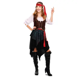 PAFU Halloween California Medieval Ladies Women Pirate Dress Costume