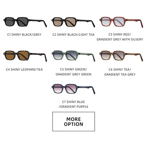Kacamata Hitam Propionic Acid Insert European American Full Frame Square UV400 Protection High-End Fashion untuk Pria Wanita Ukuran Kecil - Product Image 4
