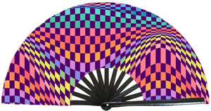 Abanico de Mano Plegable de Bambú con Diseño de Moda QM, Abanico Africano Pintado Personalizado y Portátil para Festivales - Product Image 4