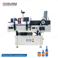 Machine d'étiquetage automatique électrique 8 oz Cosmo pour bouteilles en verre rondes/carrées avec moteur central et composants PLC