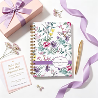 Carnet de notes à spirale personnalisé avec impression en feuille d'or rose, reliure thermique, couverture rigide en cuir/PVC