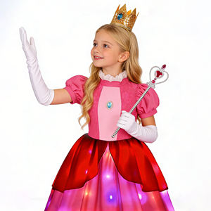Disfraz de <span class=keywords><strong>Princesa</strong></span> <span class=keywords><strong>Peach</strong></span> para Niñas, Vestido Rosa para Fiesta de Cumpleaños, Halloween, Cosplay, Disfraces de <span class=keywords><strong>Daisy</strong></span> <span class=keywords><strong>Peach</strong></span> con Luz - Product Image 6