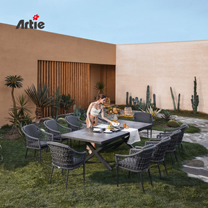 Artie, mesa extensible <span class=keywords><strong>de</strong></span> cristal moderna, muebles <span class=keywords><strong>de</strong></span> jardín <span class=keywords><strong>de</strong></span> lujo, juego <span class=keywords><strong>de</strong></span> mesa <span class=keywords><strong>de</strong></span> comedor extensible <span class=keywords><strong>de</strong></span> aluminio, muebles <span class=keywords><strong>de</strong></span> exterior - Product Image 2