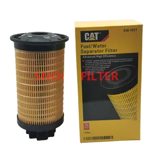 Filtro de combustible de excavadora, separador de aceite y agua, accesorios de excavadora, elemento de filtro de combustible, alta calidad, 436-7077, 4367077