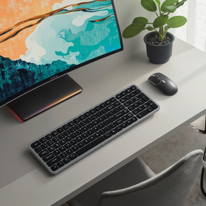 OEM ODM пользовательский компьютер 2,4G BT двухрежимный эргономичный офисный полноразмерный комбо с клавиатурой и мышью с мультимедийной функцией WIN98 - Product Image 3