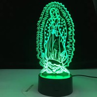 Série chrétienne 3D lampe croix jésus Bible veilleuse acrylique plaque tactile télécommande lampe Base décor à la maison cadeaux de vacances pour un ami