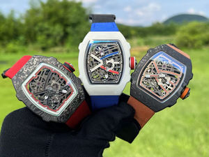 Reloj de Pulsera de Diseño con Logotipo Personalizado, Reloj de Fibra de Carbono de Grado Superior para Hombre, Resistente al Agua, con Espejo de Zafiro, Diseño Hueco, Reloj de Alta Gama - Product Image 3