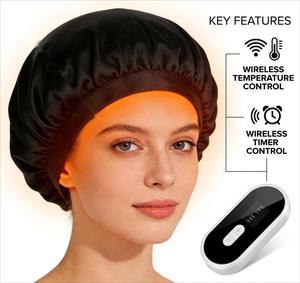 Cappello Riscaldante Elettrico Senza Fili WIDE NB USB con Riscaldamento Circolare a 360° e Impostazioni di Temperatura Multiple per Trattamenti Capillari Profondi - Product Image 1