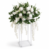 Boules de fleurs artificielles en soie blanches et vertes de haute qualité, modernes et durables, sur mesure, pour centre de table, arrangement romantique pour mariage