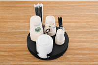 Support à gobelets jetables en fer Oniya, organisateur multifonctionnel pour station à café avec porte-pailles, organisateur de comptoir de bar personnalisé