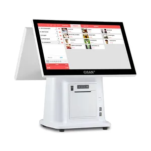 GSAN GS-3061 15.6 인치 포인트 판매 듀얼 스크린 출납원 등록 터치 스크린 모두 하나의 Pos 기계 지불 조건