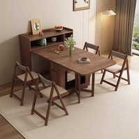 Minimalistischer Massivholz-Klapptisch CE-Zertifiziert Größenverstellbarer Holztisch für Kleine Esszimmer & Küchen
