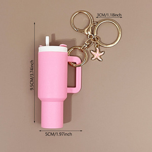 40oz Tumbler Mug Mini 3D Cup Llavero Stan Cup Accesorios Llavero Bolso Mochila Playa Starfish Charm Lip Balm Llavero - Product Image 3