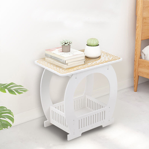 <strong>Side</strong> <strong>Table</strong>, <strong>White</strong> Modern Home Decor Coffee and Tea <strong>Table</strong> for Living Room, Bedroom and Balcony - Product Image 2