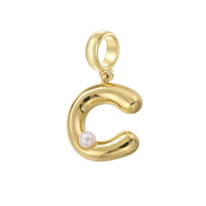 Elegante Colgante Hipoalergénico de Burbuja con Letra Inglesa (26 Letras) y Perla, Accesorios para Joyería DIY - Product Image 5