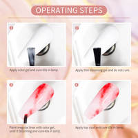 OEM 2023 15ML Gel à ongles Soak Off Effet Fleur Transparent, Vernis Gel Blooming avec Effet Graffiti, Marbre, Fleur et Encre Aquarelle