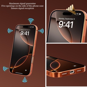 Coque transparente en métal aluminium avec anneau magnétique 360 pour iPhone 17 Pro Max 15 16 Plus °   Protection d'écran en verre trempé - Product Image 6