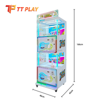 Distributeur automatique de bonbons, capsules Gachapon, bonbons Gumball, jouets en peluche et cadeaux, modèle Globe, grande taille, pour 2 joueurs, à monnayeur, avec paiement par code QR, pour enfants