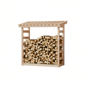 Estante para Leña de Madera Maciza de Pino, Rectangular, 42.5x25.4x43.3 Pulgadas, para Accesorios de Chimenea - Product Image 1