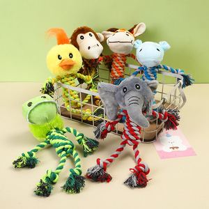 Jouets à mâcher pour chiens <span class=keywords><strong>de</strong></span> compagnie personnalisés en gros, jouets à mâcher en corde pour chiens <span class=keywords><strong>de</strong></span> compagnie durables et luxueux, <span class=keywords><strong>singe</strong></span>, éléphant, dinosaure, jouets interactifs pour chiens - Product Image 1