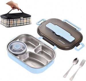 Stainless Steel <b>Lunch</b> <b>Box</b> Food-Storage Container with 4 <b>Compartments</b> Stainless Steel Bento <b>Box</b> Dishwasher Safe Stylish - Product Image 2