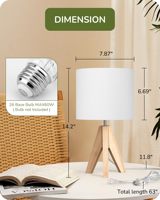 Lampe de table en tissu, trépied en bois, flexible, LED B22, sans fil, rechargeable, moderne, pour chambre à coucher, chevet, hôtel, bureau, éclairage personnalisé