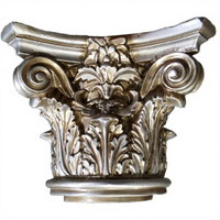 Moulage de colonne romaine en polyuréthane écologique, léger, durable, argenté antique, pour villa extérieure