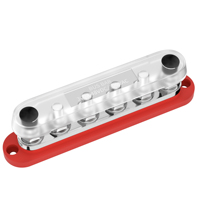 Barre omnibus 300A 12V pour voiture, bloc de distribution d'alimentation CC avec couvercle, 6x3/8" (M10) bornes à goujons, max 300V CA, barre omnibus audio 48V pour voiture