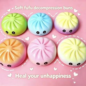 Juguete Antiestrés de Peluche Suave con Forma de Bollo, Juguete Sensorial de Rebote Lento para Aliviar el Estrés y la Ansiedad, para Niños y Adultos - Product Image 3