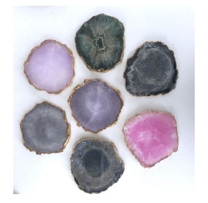 Agate Look Resin <b>Coaster</b> With Side <b>Gold</b> / Mats & Pads - Product Image 3