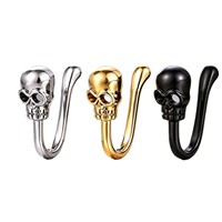 Cincin Hidung Tengkorak Punk untuk Pria Wanita Bentuk U Tanpa Tindik Klip Hidung Perhiasan Hidung Tengkorak Aksesori Kostum Gotik Halloween