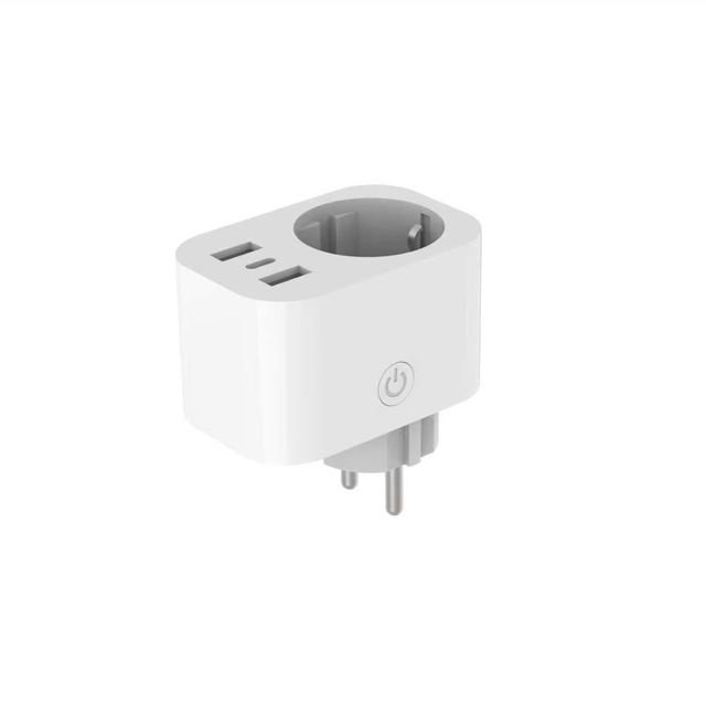Schuko Smart Socket with Metering Wi-Fi Remote Control 2 USB-A & 1 USB-C Ports 16A IP20 German Smart Socket