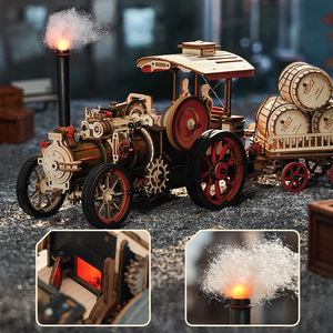 Robotime <span class=keywords><strong>Rokr</strong></span> DIY Assemblez des jouets éducatifs pour enfants LKA01 Kits de modèles de moteur à vapeur 3D Puzzles de voiture en <span class=keywords><strong>bois</strong></span> - Product Image 3