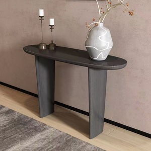 Mesa de Entrada Moderna de Madera Sólida de Lujo, Mesa Consola Estrecha y Sencilla para <span class=keywords><strong>Pasillo</strong></span>, Mueble de Sala de Estar Negro y Duradero - Product Image 3