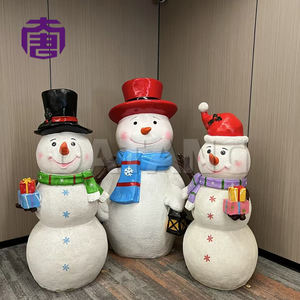 Luces decorativas navideñas para exteriores con diseño de muñeco de nieve en 3D de fibra de vidrio para parque/jardín - Product Image 5