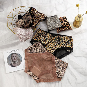 Ropa Interior de Seda de Hielo con Estampado de Leopardo para Mujer, Bragas Transparentes de Encaje, Frescas y Sexys, de Cintura Media - Product Image 2