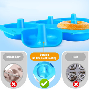 Moule à donuts antiadhésif en silicone sans BPA pour la cuisson – Facile à démouler pour des donuts, gâteaux et biscuits parfaits - Product Image 2