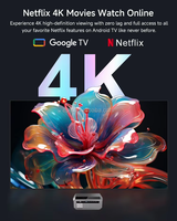 Projecteur intelligent OEM 1600 ANSI Google TV 4K 1080P avec mise au point automatique, correction trapézoïdale, Android 11, BT 5.2, WIFI6