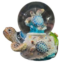 Usine personnalisée résine été plage boule à neige tortue de mer coquillage dauphins boule d'eau pour la Floride Miami touristique Souvenir boule de neige